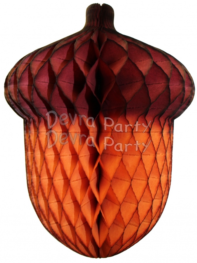 14 Inch Honeycomb Acorn Decoration (12 pcs) - Click Image to Close