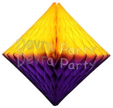 Purple & Gold Hanging Diamond Decoration (12 pcs)