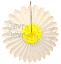 Yellow and White Daisy Fanburst Decoration (12 pcs)