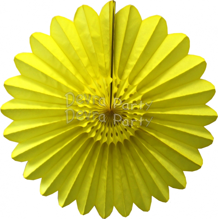 Yellow Honeycomb Fanburst Decoration (12 pcs) - Click Image to Close