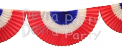 10 Foot Honeycomb Bunting Fan Garland Red/White/Blue (12 pcs)