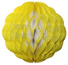 8 Inch Puff Ball Yellow and White (12 pcs)