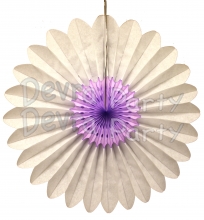 Lilac and White Fanburst Decoration (12 pcs)
