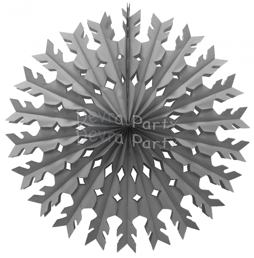 22 Inch Gray Tissue Paper Snowflake Decoration (12 pcs) - Click Image to Close
