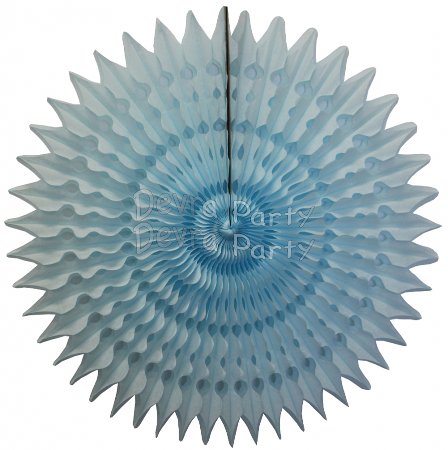 21 Inch Tissue Fan Light Blue (12 pcs) - Click Image to Close