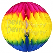 Multi Colored Rainbow Honeycomb Balls (12 pcs)