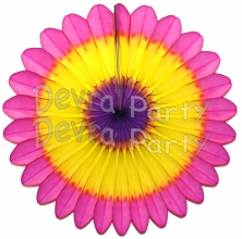 Cerise Yellow Purple Fanburst Decoration (12 pcs)