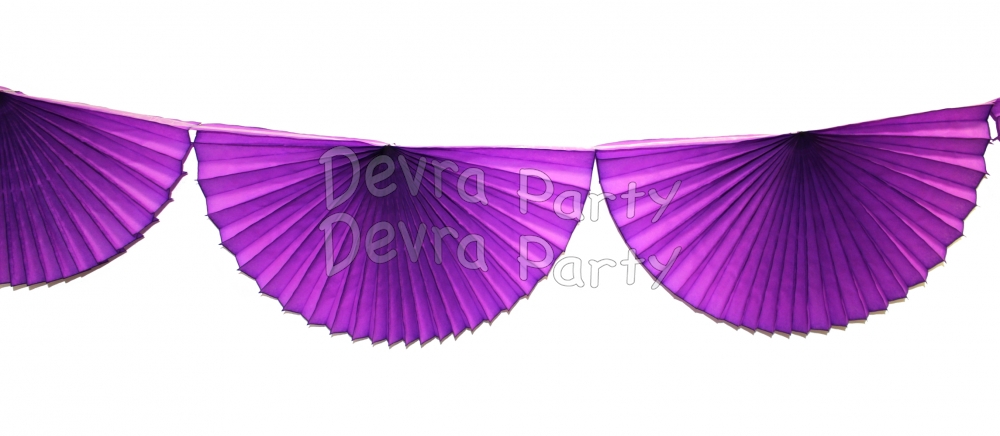 Purple 10 Foot Bunting Fan Garland (12 pcs) - Click Image to Close