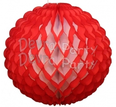 14 Inch Puff Ball Red and White (12 pcs)