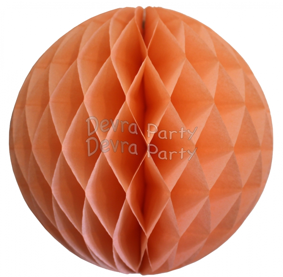 Peach (Classic Pastel) Tissue Paper Ball (12 pcs) - Click Image to Close