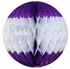 Purple White Honeycomb Tissue Paper Balls (12 pcs)
