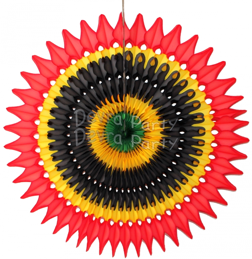 Kwanzaa 21 Inch Tissue Fan (12 pieces) - Click Image to Close