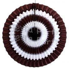 16 Inch Tissue Paper Striped Fan Brown and White (12 pcs)