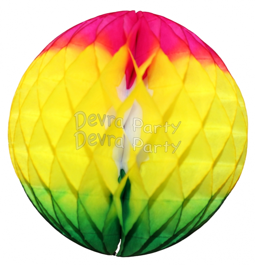 Cerise/Yellow/Green Tissue Paper Balls (12 pcs) - Click Image to Close