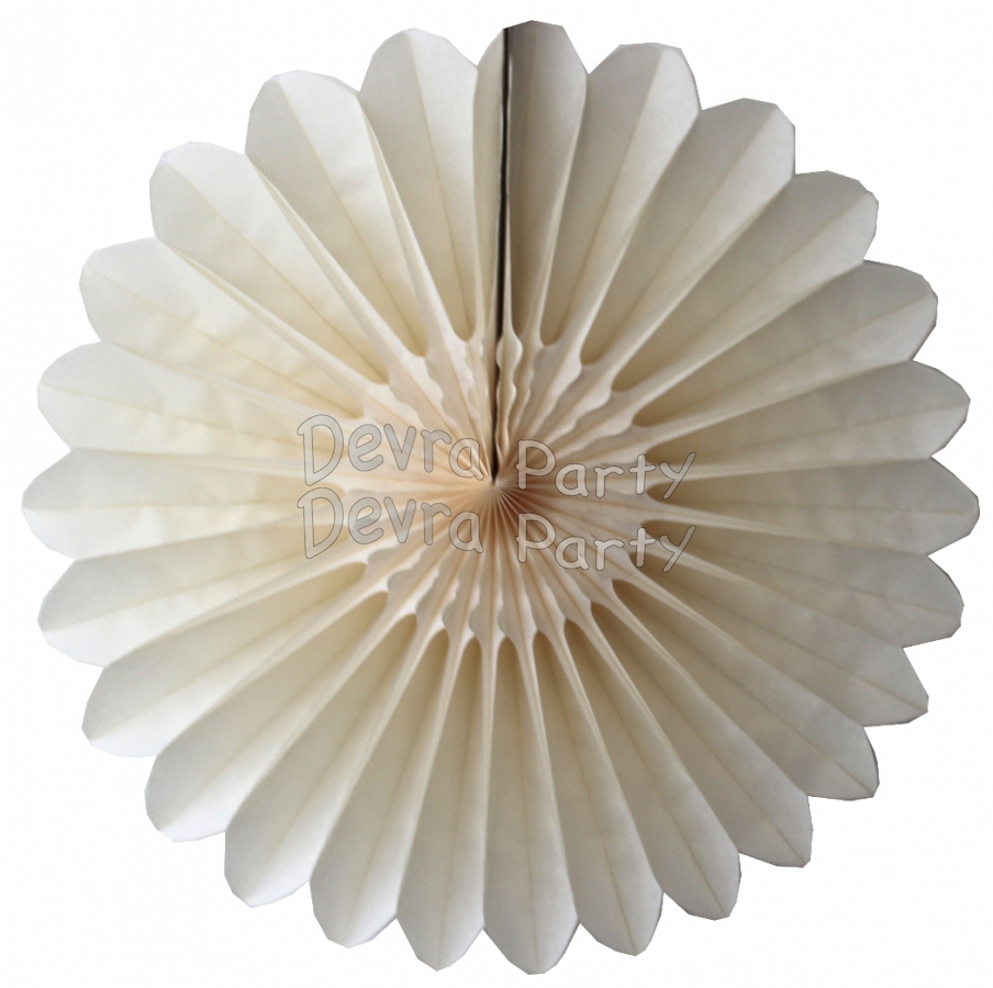 Tissue Fanburst Decoration Classic and Vintage Ivory (12 pcs) - Click Image to Close