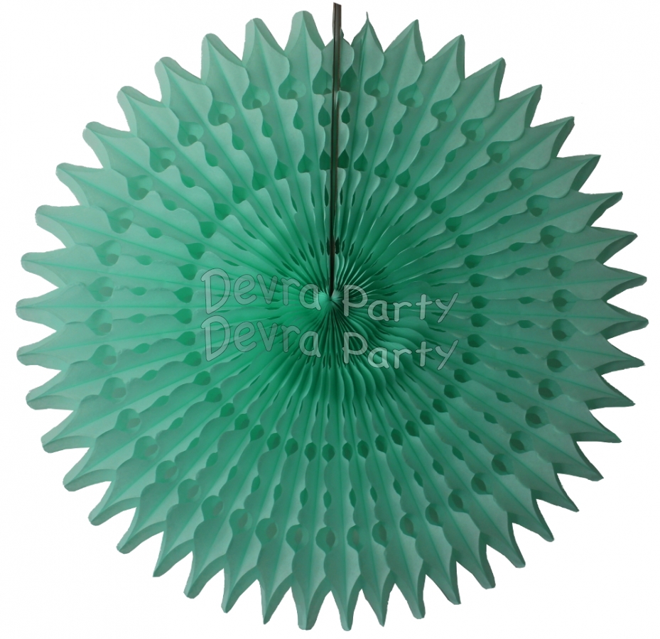 21 Inch Tissue Fan Mint Green (12 pcs) - Click Image to Close