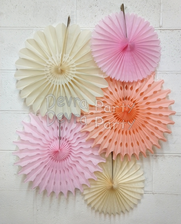 Small Tissue Paper Fan Collection - ALL COLORS - 12 KITS - Click Image to Close