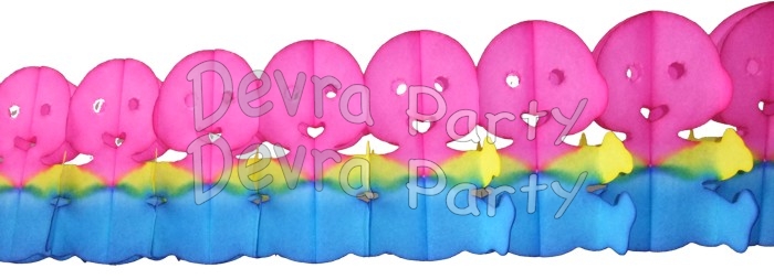 6 Foot Baby Garland Multi Colored (12 pcs) - Click Image to Close