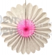 Vintage Pink and White Fanburst Decoration (12 pcs)
