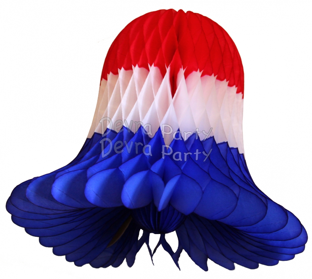 17 Inch Large Tissue Paper Bell Decoration Patriotic (12 pcs) - Click Image to Close