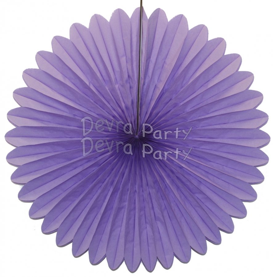 27 Inch Lavender Tissue Paper Deluxe Fan (12 pcs) - Click Image to Close