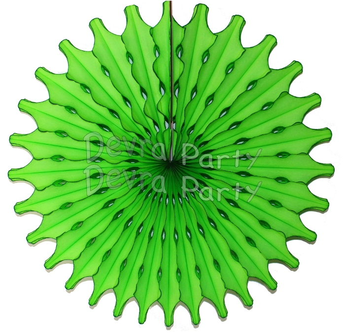 Lime Green 18 Inch Tissue Paper Fan (12 pieces) - Click Image to Close