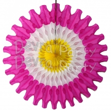 Easter 18 Inch Tissue Paper Fan - Hot Pink/White/Yellow (12 pcs)