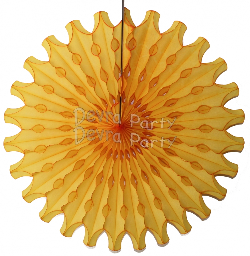 Gold 18 Inch Tissue Paper Fan (12 Pieces) - Click Image to Close