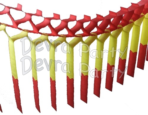 Red Yellow Red Streamer Garland Decoration (12 pcs) - Click Image to Close