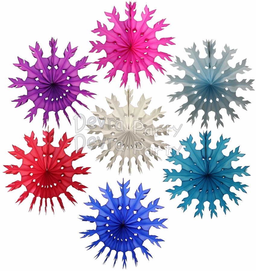 15 Inch Tissue Paper Snowflake Decoration (12 pcs) - Click Image to Close