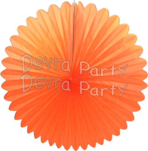 27 Inch Deluxe Fan Decoration Orange (12 pcs) - Click Image to Close