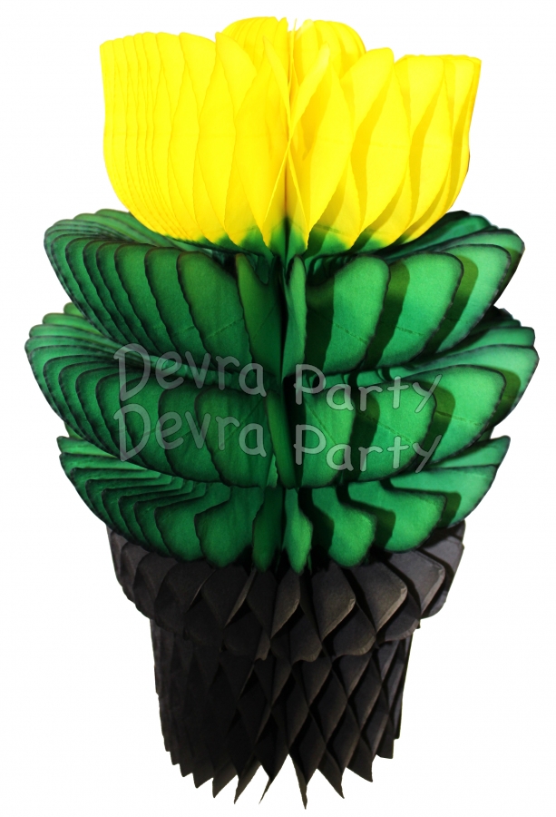 16 Inch Jamaican Black Yellow Green Tissue Flowerpot (12 pcs) - Click Image to Close