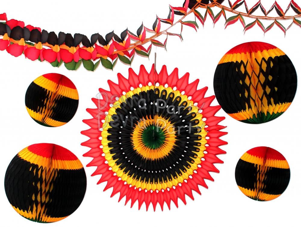 6-piece Kwanzaa Honeycomb Holiday Decoration Set - Click Image to Close