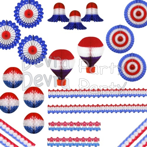 Deluxe Patriotic Red White and Blue Party Kit (26 pieces)