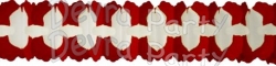 12 Foot Cross Garland Decoration - Red & White (12 pcs)