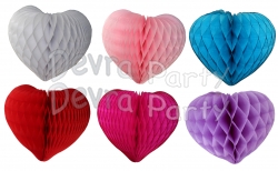 12 Inch Large Honeycomb Heart Decoration (12 pcs) - ALL COLORS