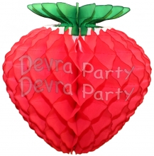 Honeycomb Strawberry Decoration, Classic Red 16 inch (12 pcs)