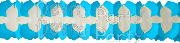 12 Foot Cross Garland Decoration Turquoise & White (12 pcs) - Click Image to Close