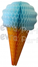 Light Blue 20 Inch Tissue Paper Ice Cream Cones (6 pieces)