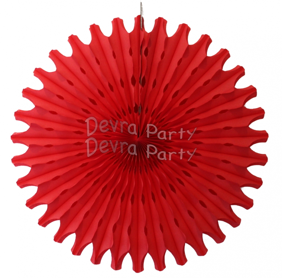 Red 18 Inch Tissue Paper Fan (12 Pieces) - Click Image to Close