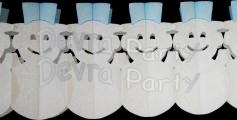 12 Foot Tissue Paper Snowman Garland (6 pcs)