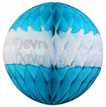 Turquoise Blue and White Honeycomb Balls (12 pcs)