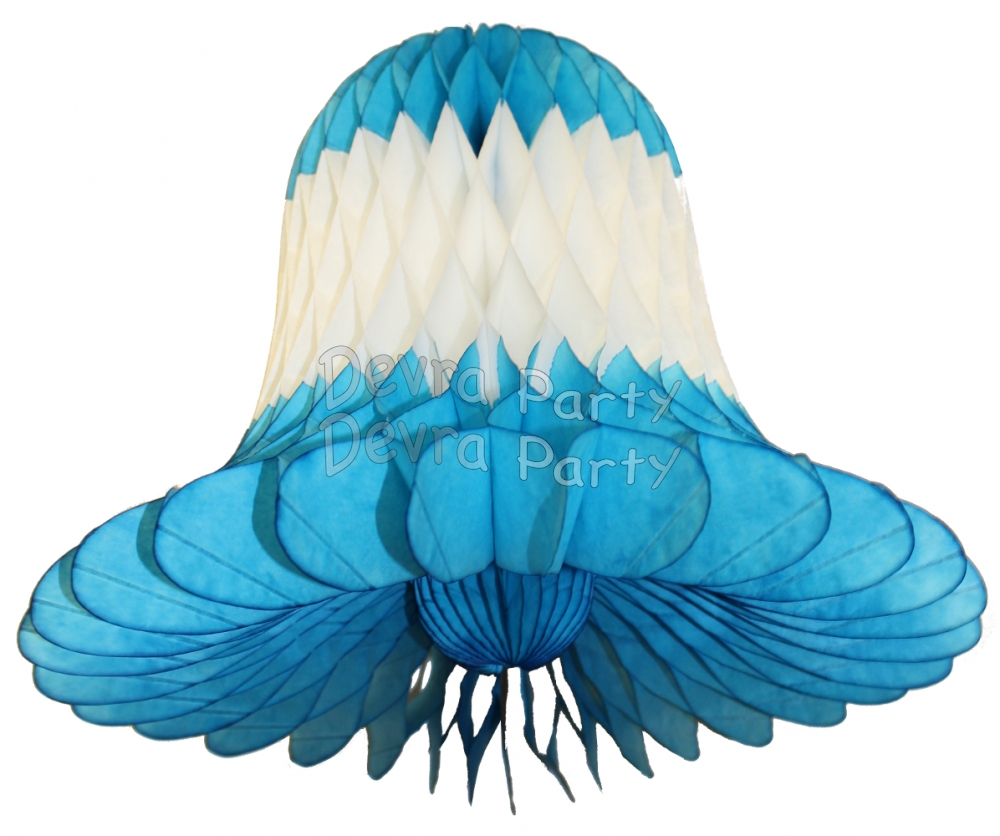 Turquoise White Bell Decoration (12 Pieces) - Click Image to Close