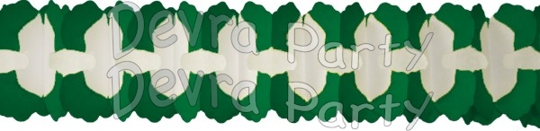 12 Foot Cross Garland Decoration Dark Green & White (12 pcs) - Click Image to Close