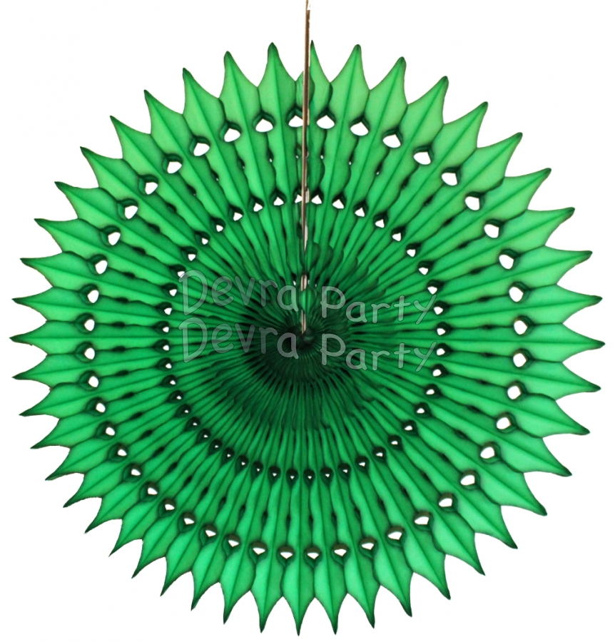 21 Inch Tissue Fan Dark Green (12 pcs) - Click Image to Close
