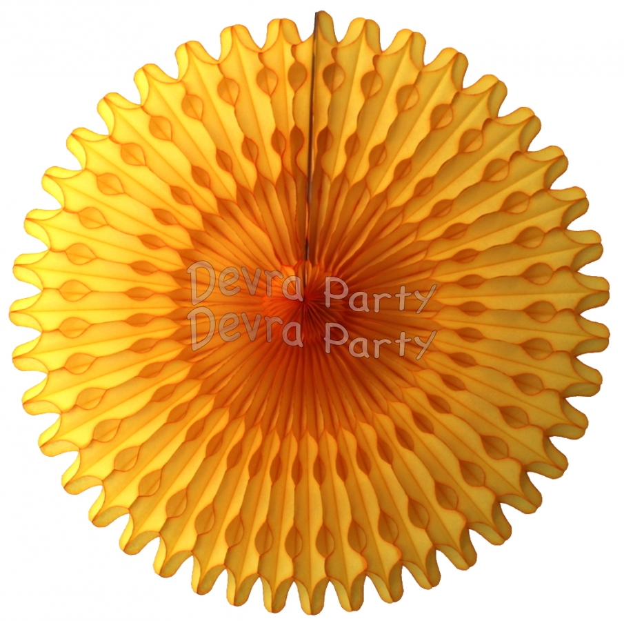 26 Inch Tissue Fan Gold (12 pcs) - Click Image to Close