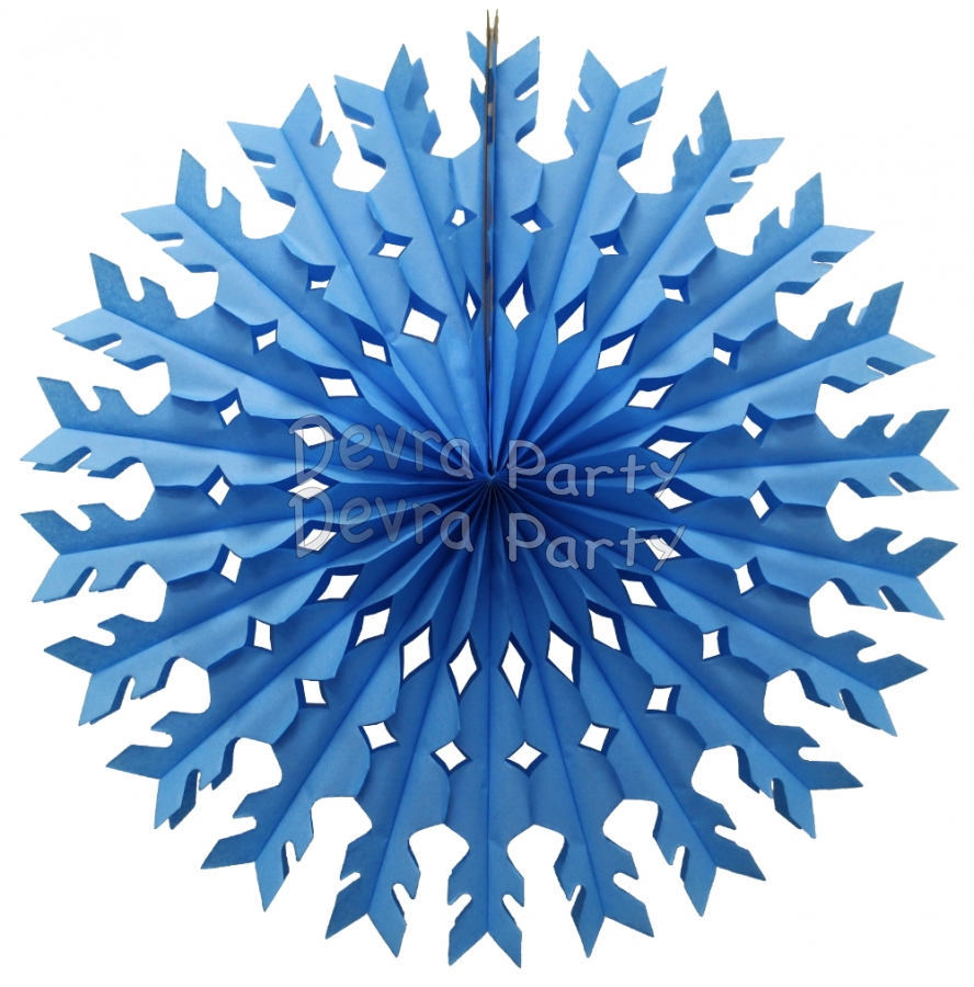 22 Inch Turquoise Tissue Paper Snowflake Decoration (12 pcs) - Click Image to Close
