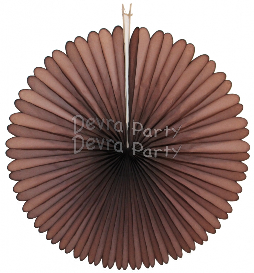 27 Inch Brown Deluxe Fan Decorations (12 pcs) - Click Image to Close