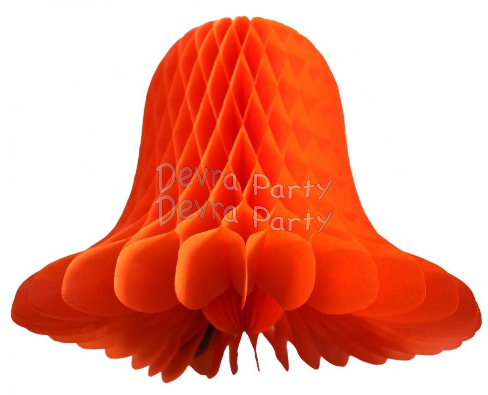 Orange Honeycomb Bells (12 Pieces) - Click Image to Close