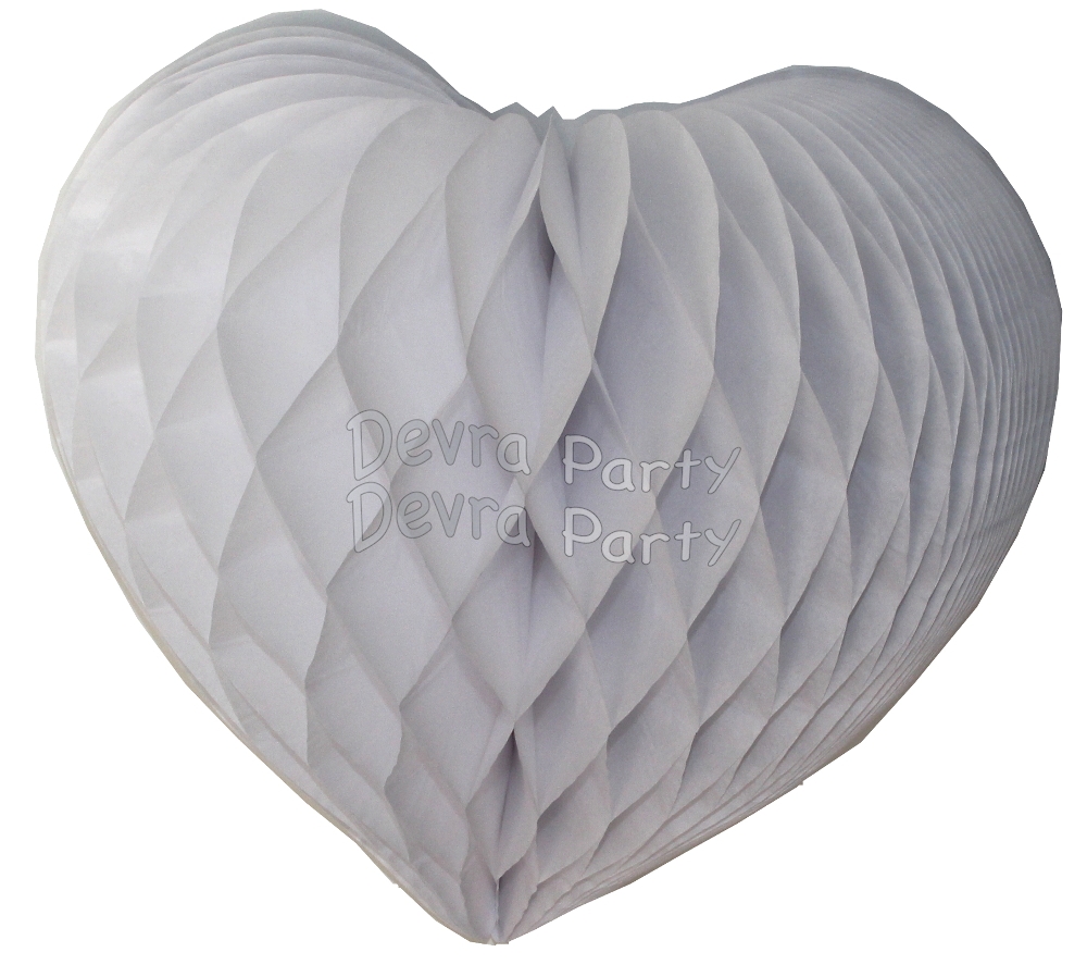 Heart Decoration 18 Inch White (12 pcs) - Click Image to Close
